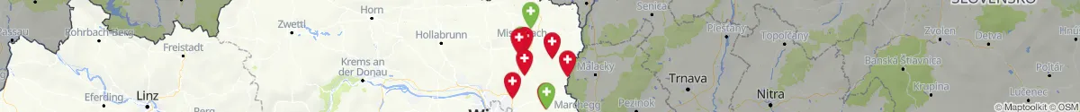 Kartenansicht für Apotheken-Notdienste in der Nähe von Hohenruppersdorf (Gänserndorf, Niederösterreich)